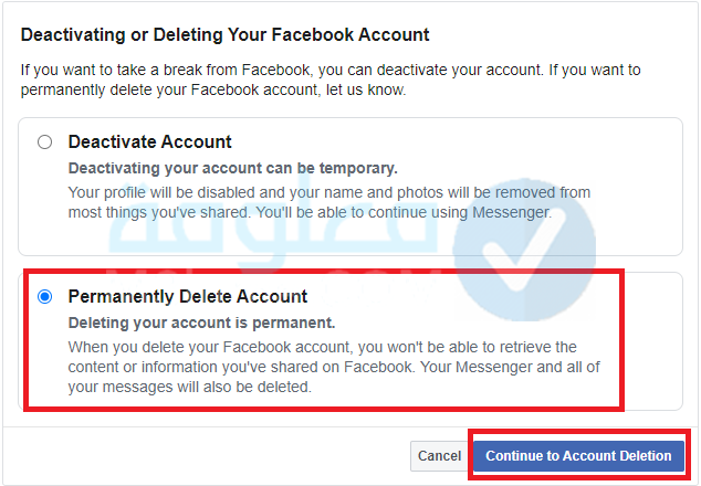رابط حذف حساب الفيس بوك نهائيا بدون كلمة السر